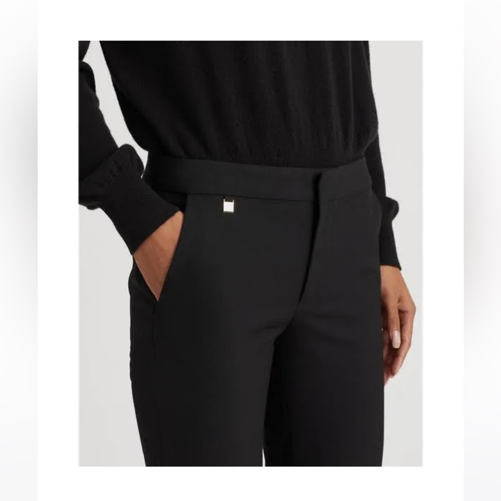 Lauren Ralph Lauren black straight leg pant with front pleat